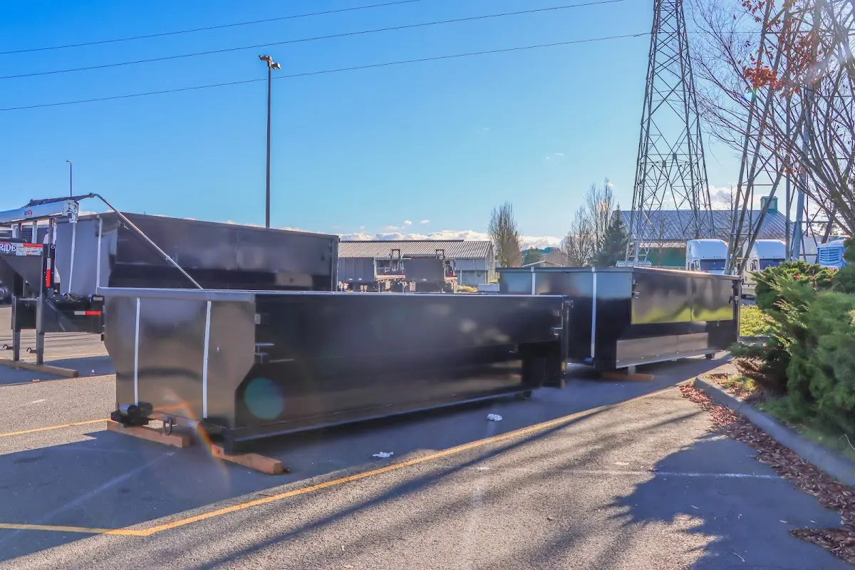 Roll-off dumpster ready for waste disposal at job site for 15 Yard Dumpster Rental in Odessa
